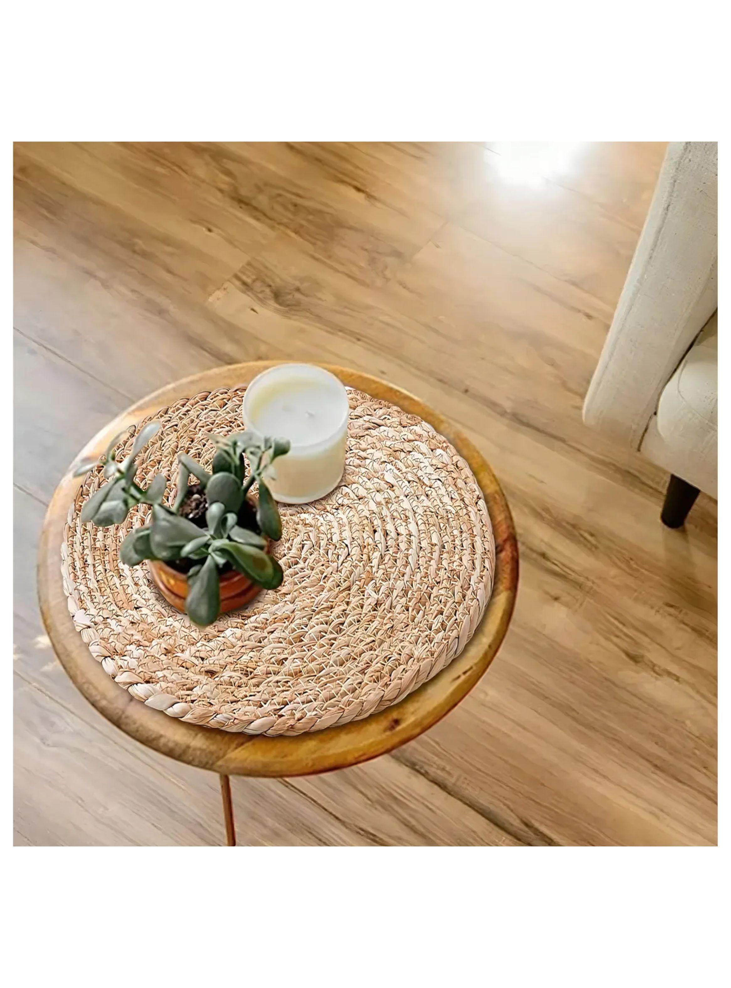 Set de 6 manteles de fibra natural color beige -2