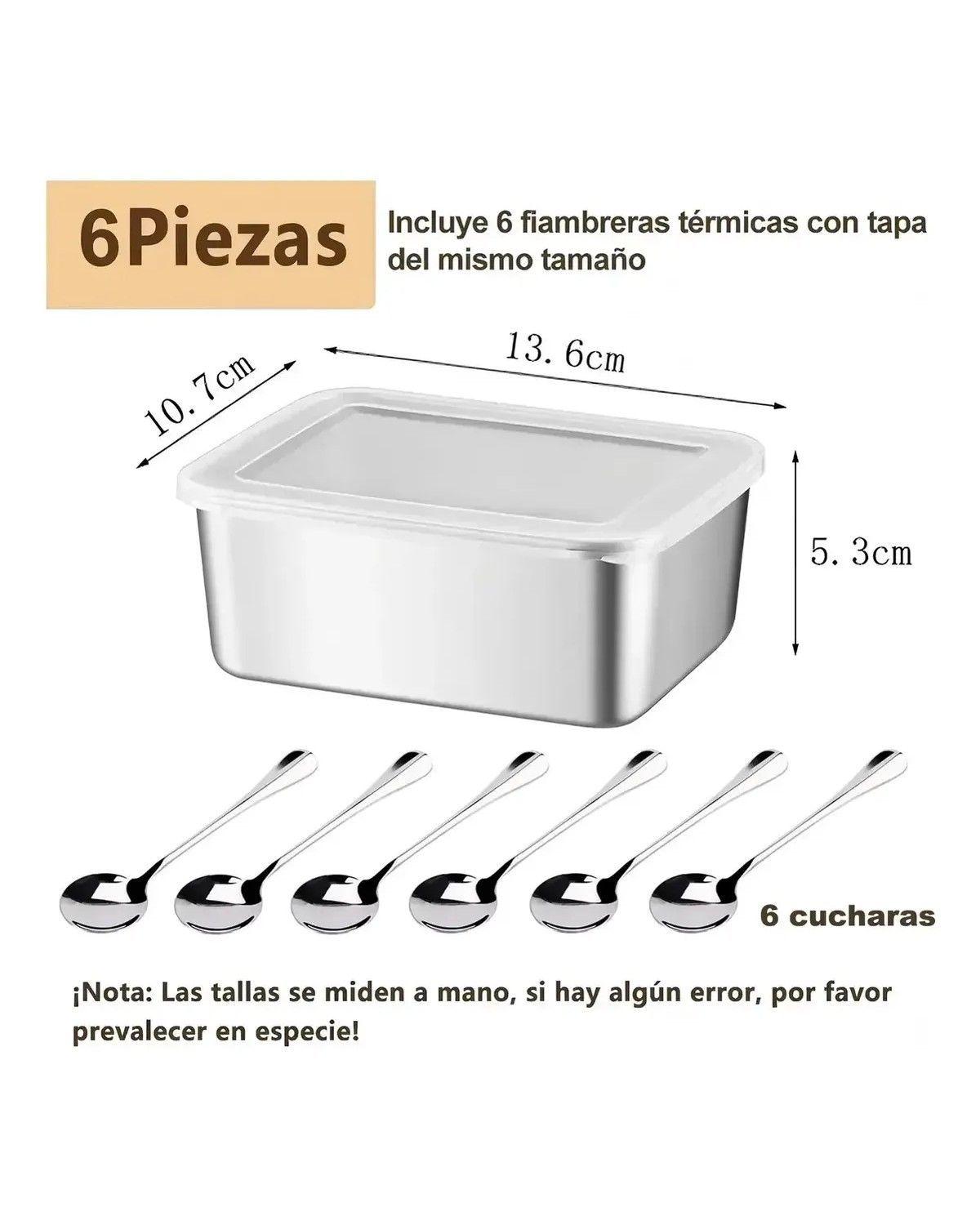 Recipientes Herméticos De Acero Inoxidable Para Cocina 6pzs-1