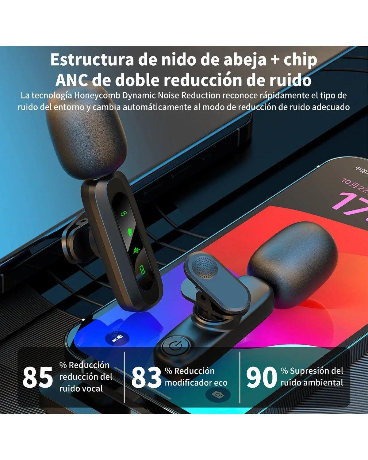 Micrófono Lavalier Inalámbrico Para iPhone iPad Y Android Color Negro-4
