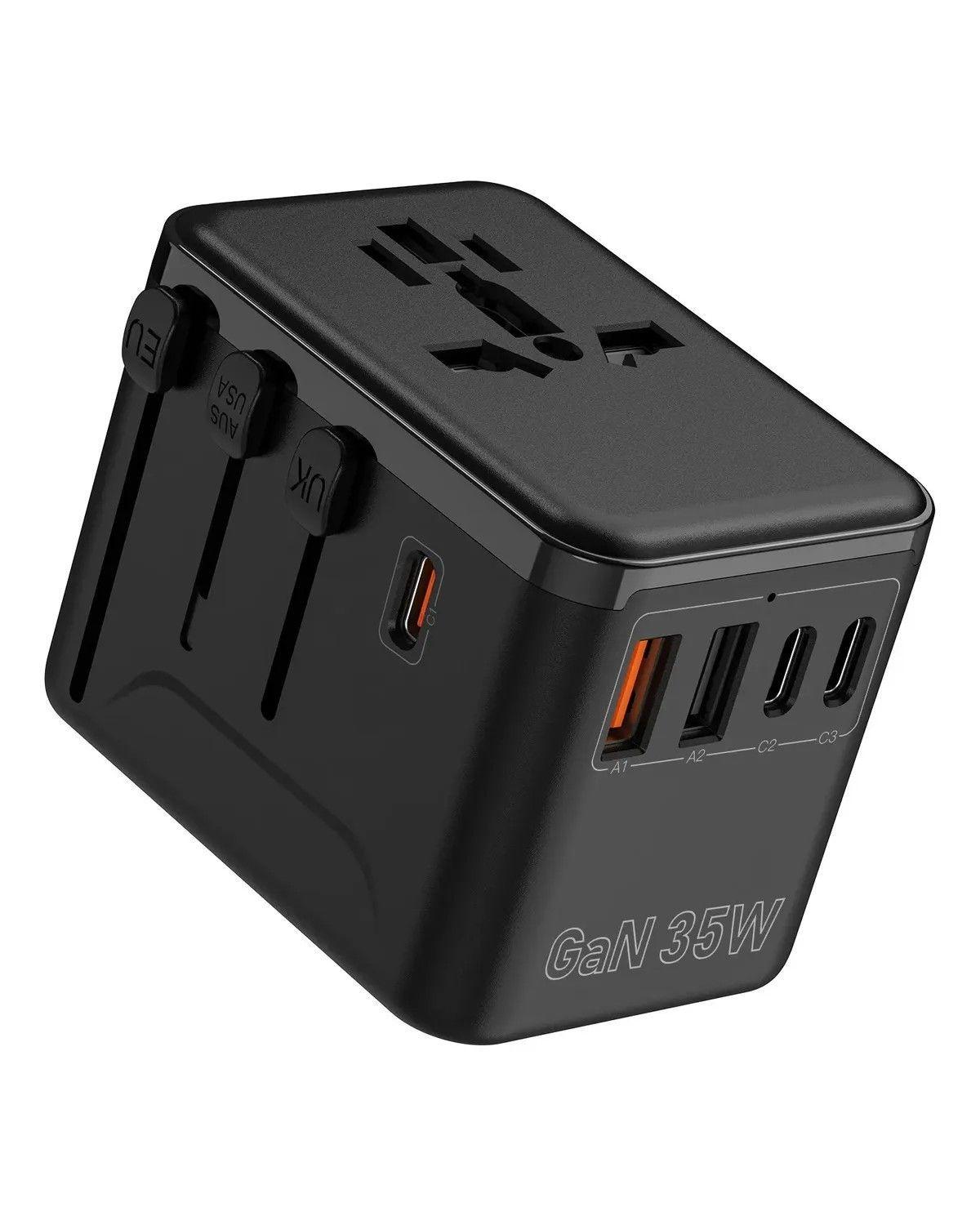 Enchufe Adaptador Viaje Universal En Uno 5 In 1 Gan 35w-0