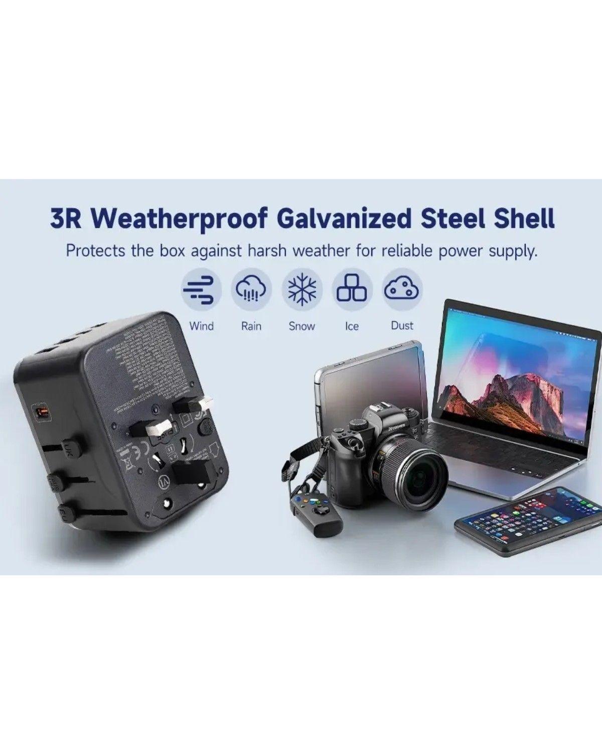 Enchufe Adaptador Viaje Universal En Uno 5 In 1 Gan 35w-2