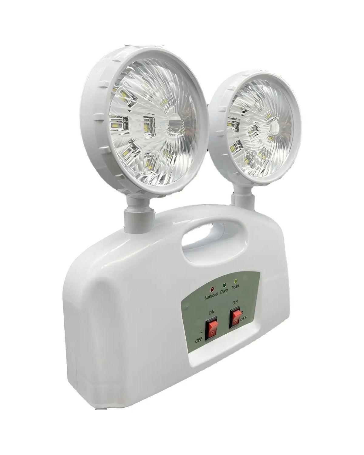 Lámpara de Emergencia LED 2 Focos 18 LEDs Recargable Blanco-0