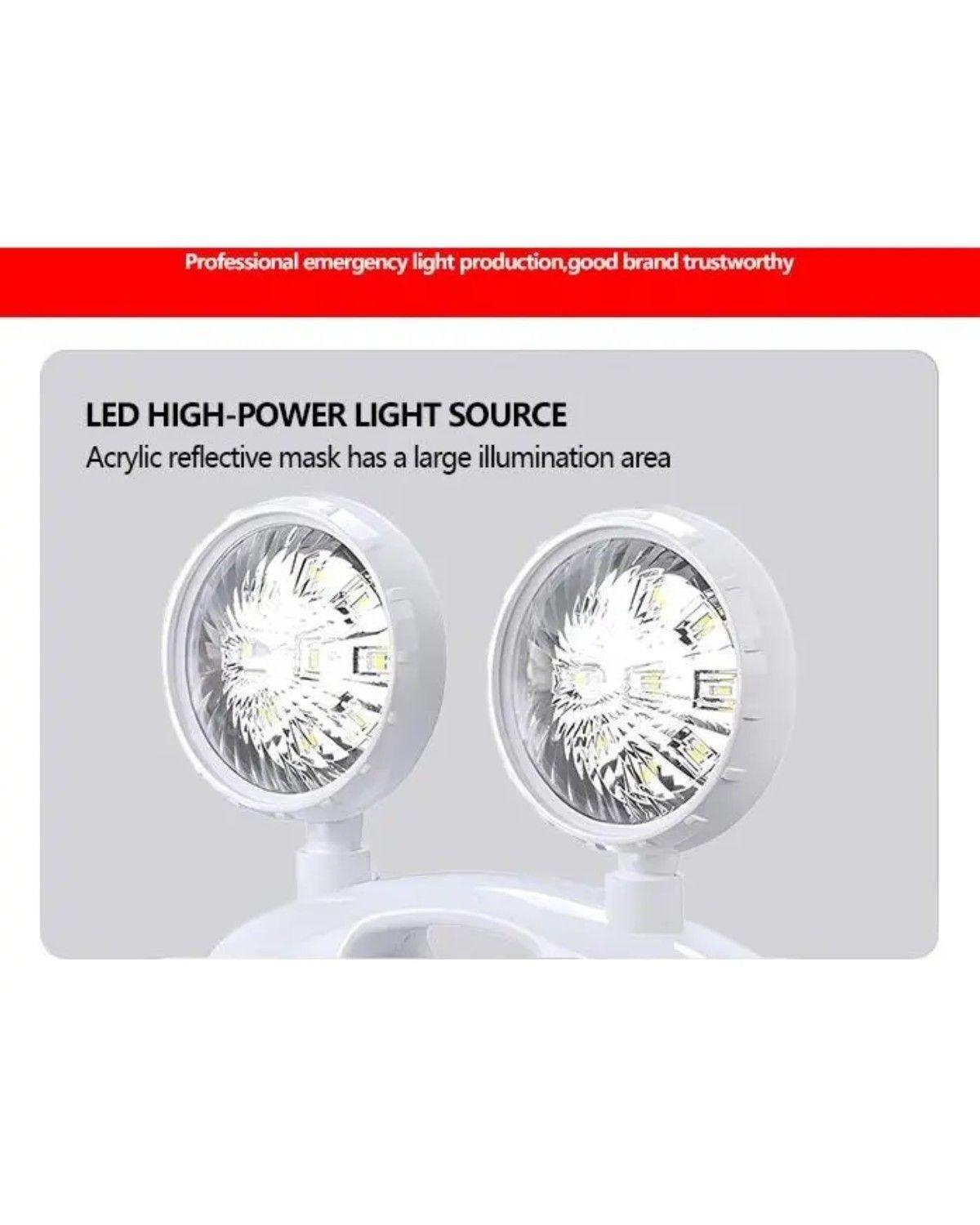Lámpara de Emergencia LED 2 Focos 18 LEDs Recargable Blanco-2