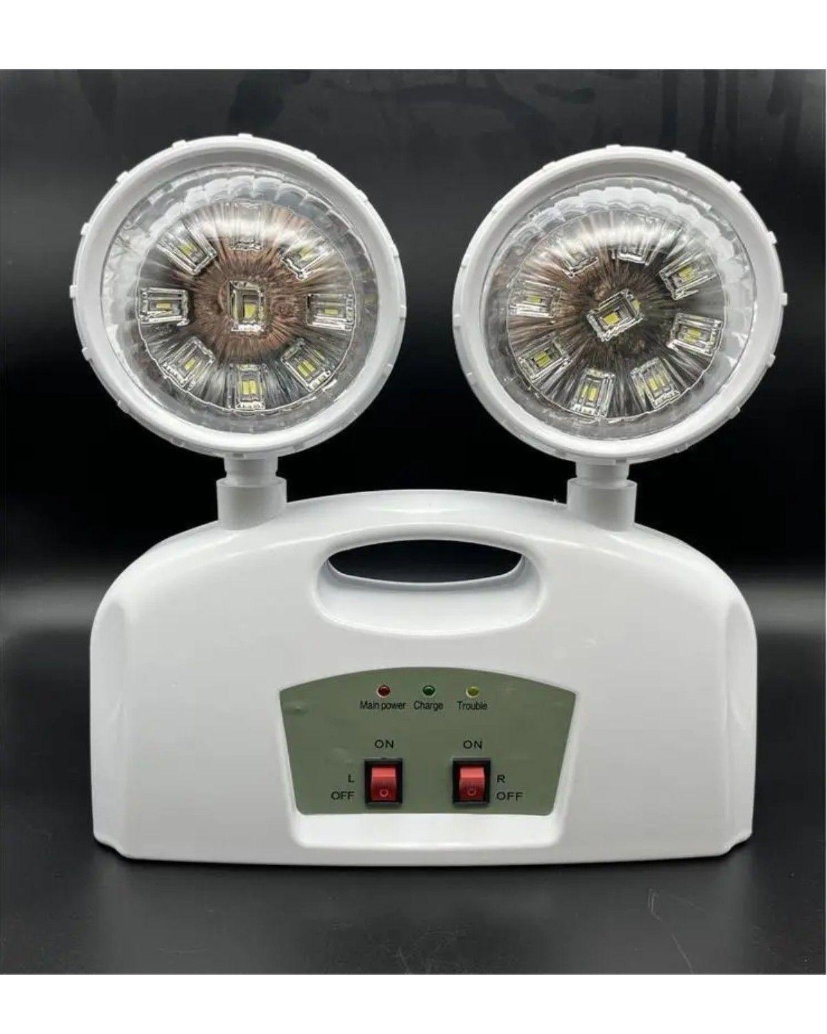 Lámpara de Emergencia LED 2 Focos 18 LEDs Recargable Blanco-3