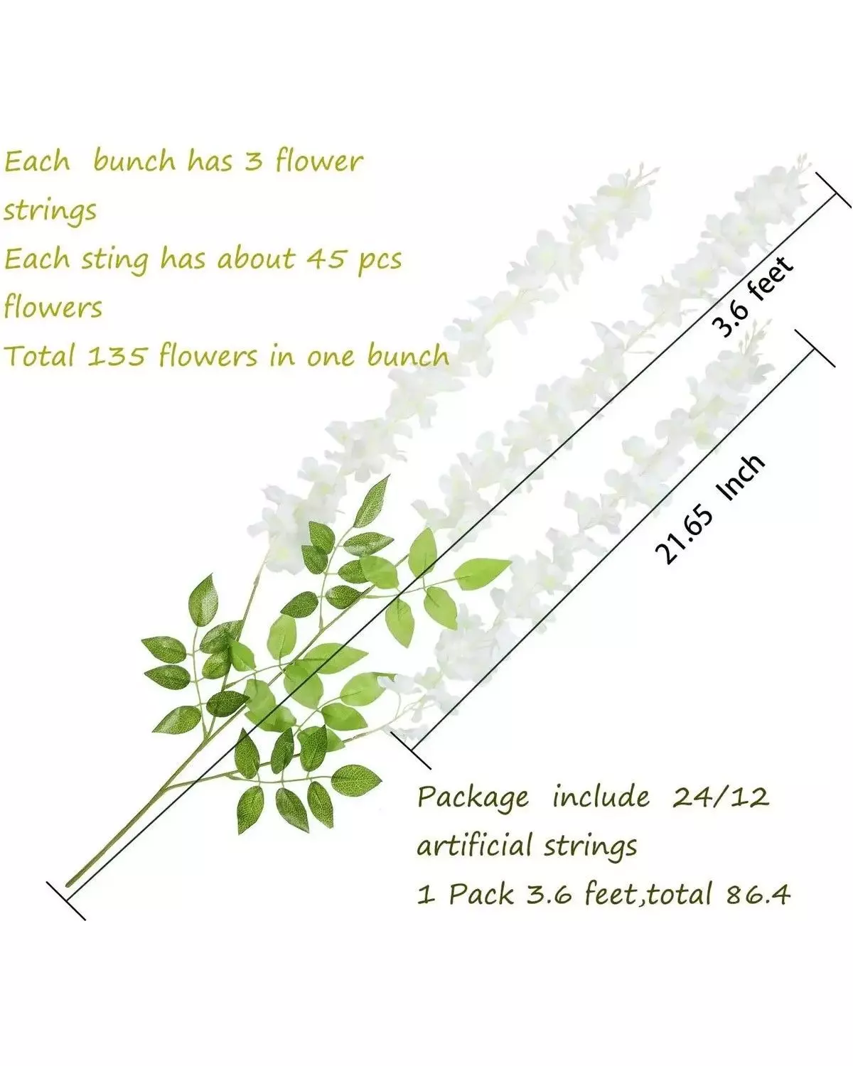 Pack 12 Colgantes Flores Artificiales Guirnaldas Decoración-1