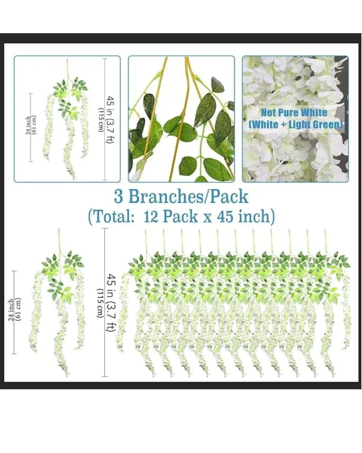 Pack 12 Colgantes Flores Artificiales Guirnaldas Decoración-2