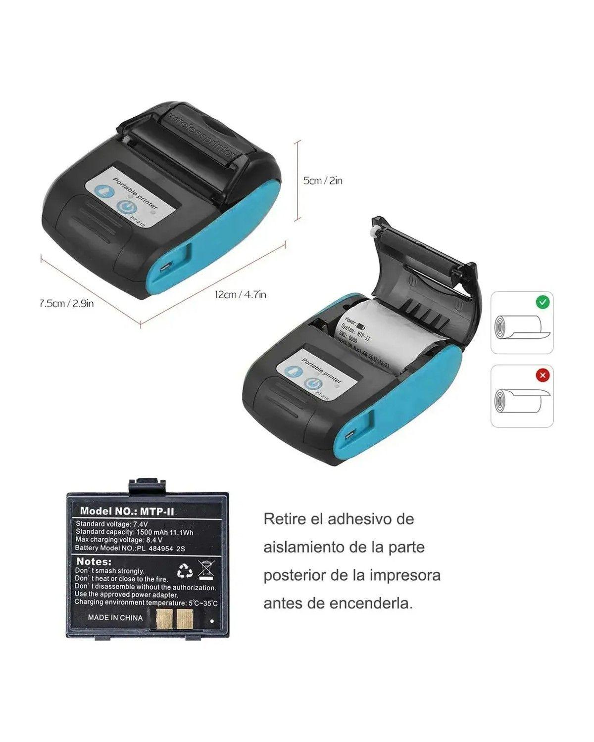 Impresora Portátil con Bluetooth y USB para Recibos de 58 mm-1