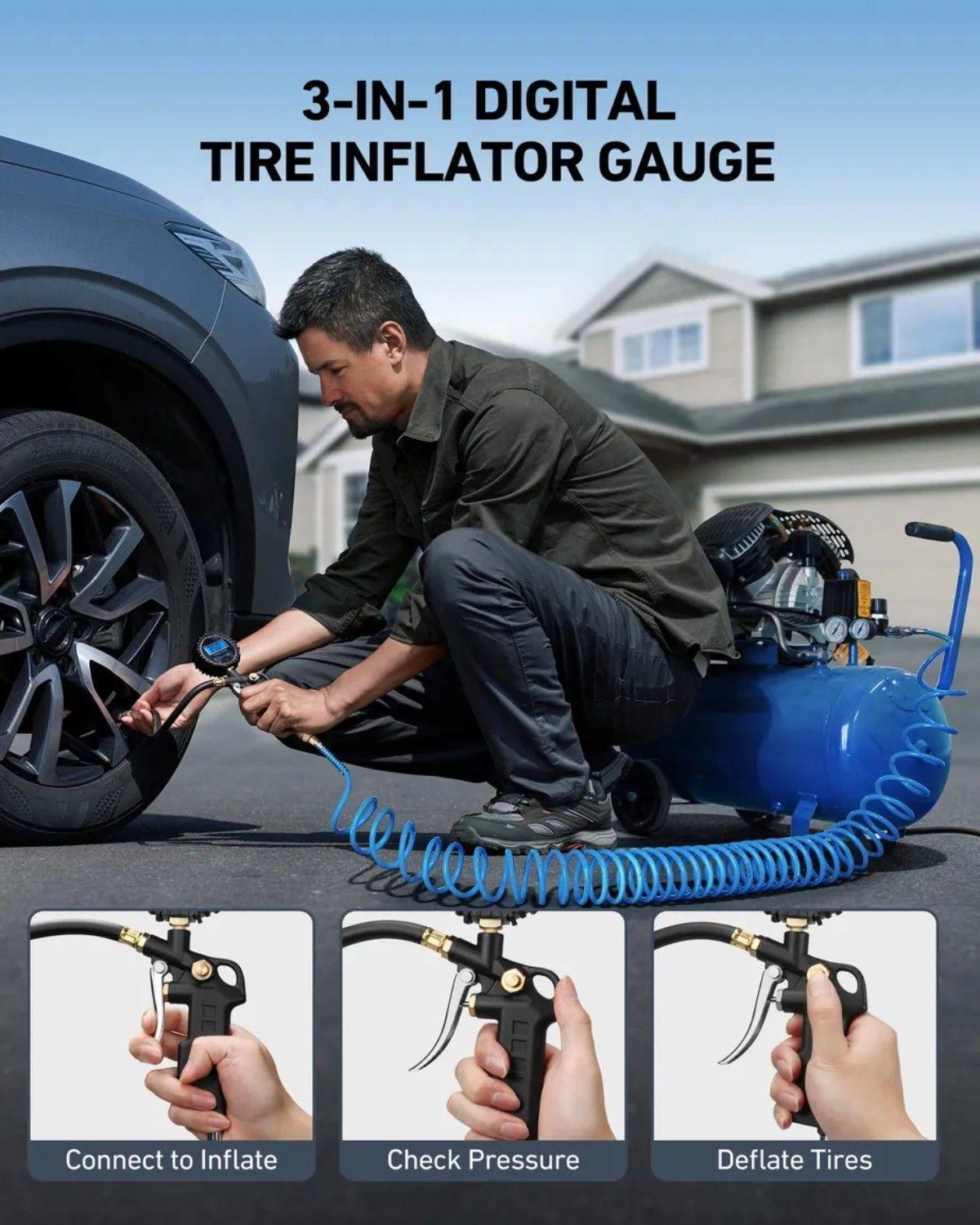 Pistola Para Inflar Y Calibrar Neumáticos Manómetro-4