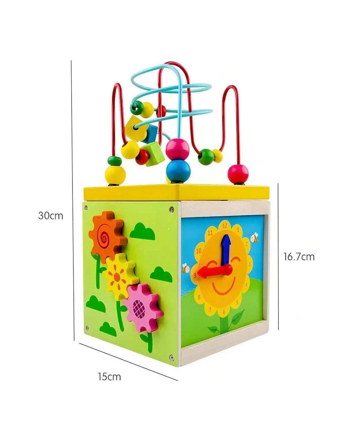 Cubo Didáctico Madera 7 Piezas Bebés 0-24 Meses Educativo-3