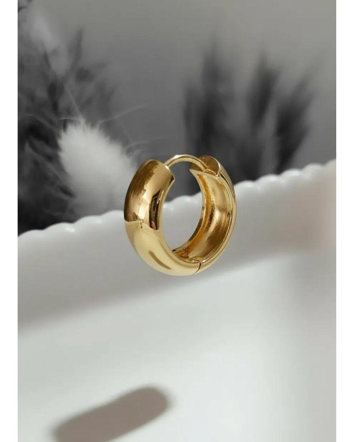 Aros Argollas Redondas Dorado Baño Oro Mujer Bisuteria-2
