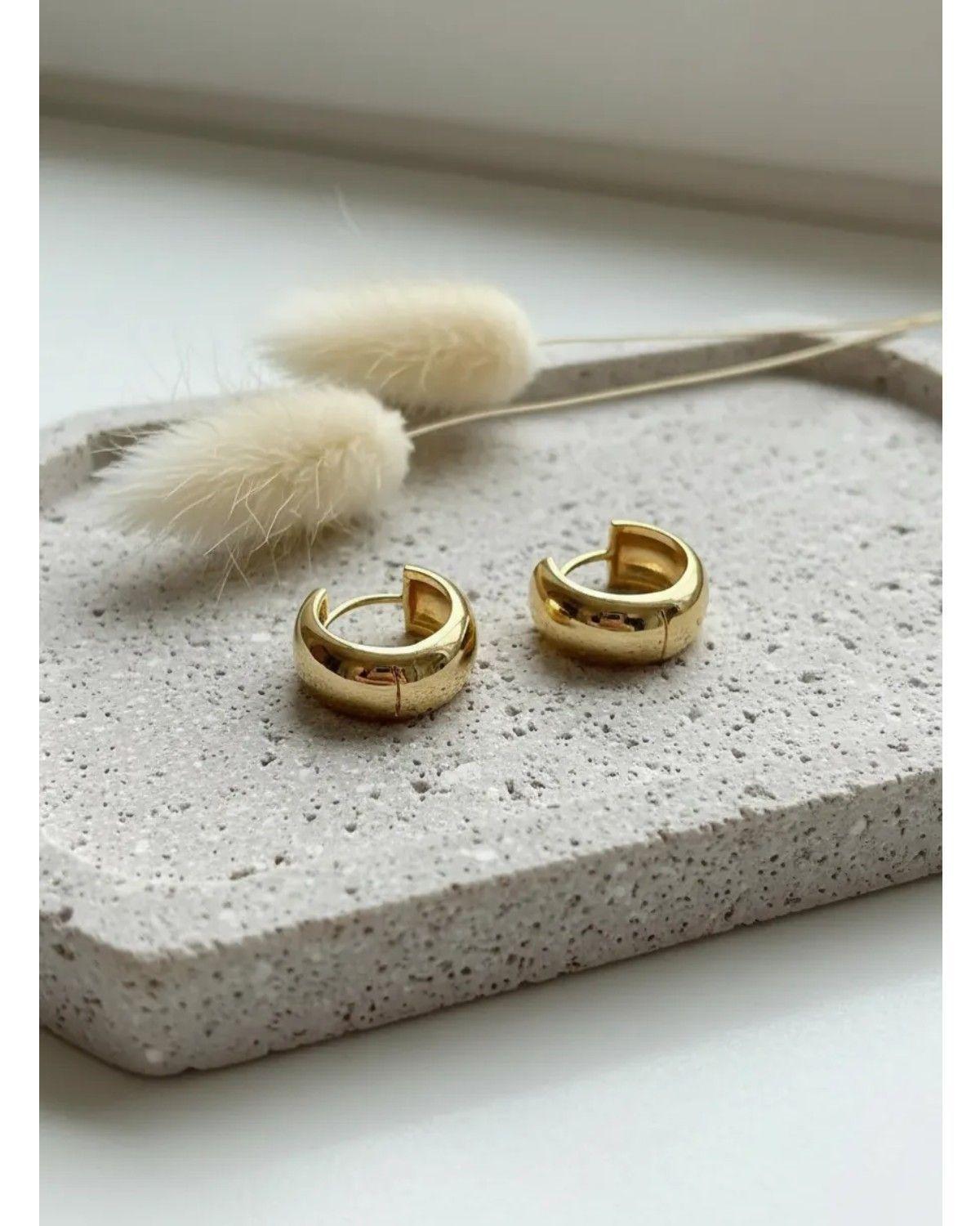 Aros Argollas Redondas Dorado Baño Oro Mujer Bisuteria-3