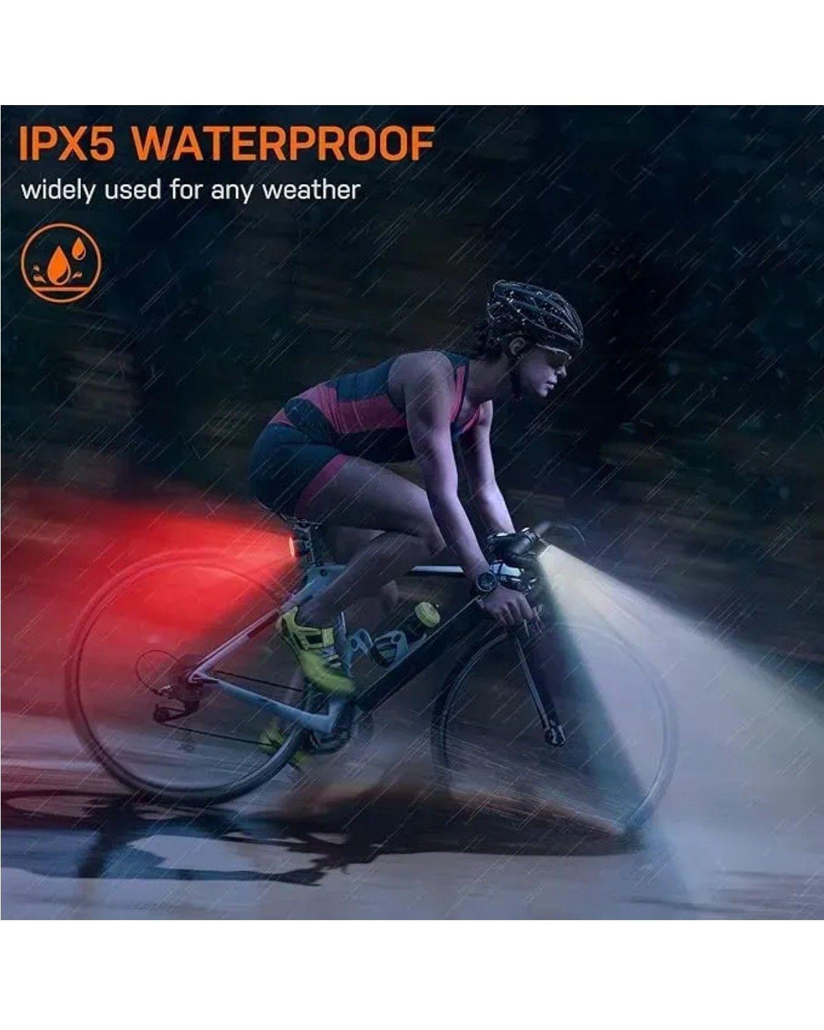 Kit Luz Bicicleta Recargable Juego Luces Led Impermeable-2