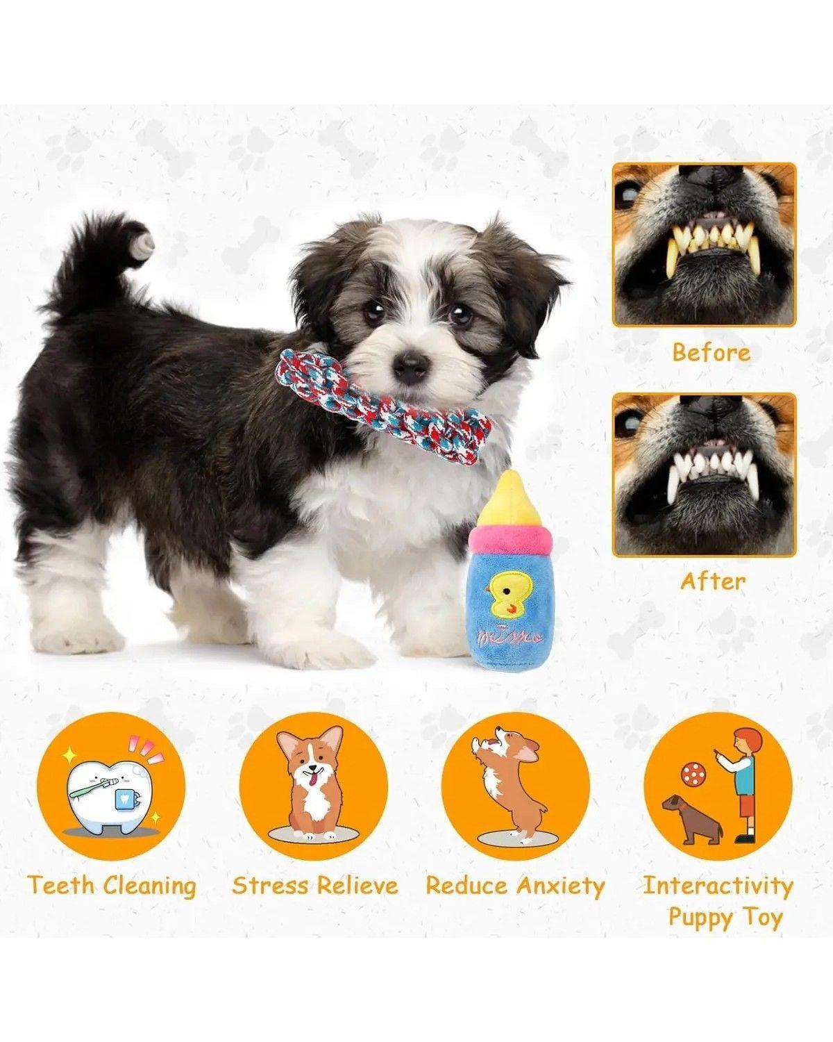 Cerdo Peluche De Cuerda, Resistencia Set 8 Juguetes Perro-2