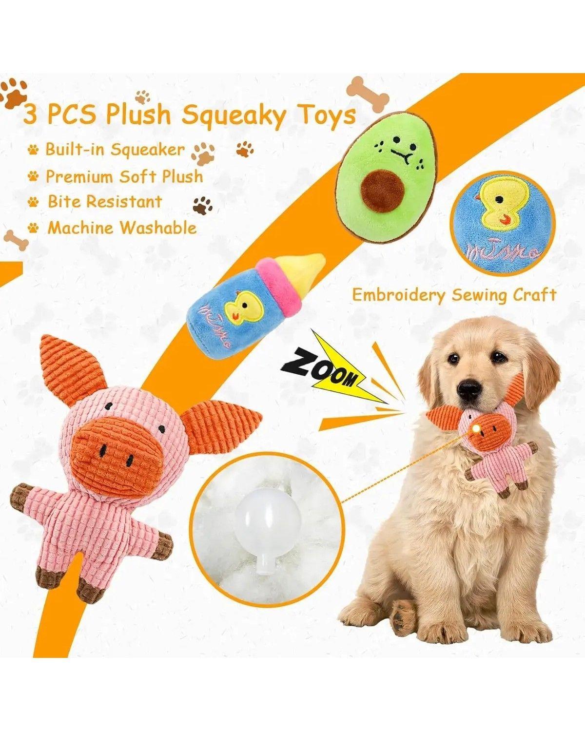 Cerdo Peluche De Cuerda, Resistencia Set 8 Juguetes Perro-3