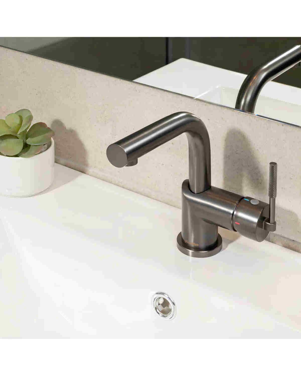 Monomando Lavamanos  Bronce Andino Color Grafito-2