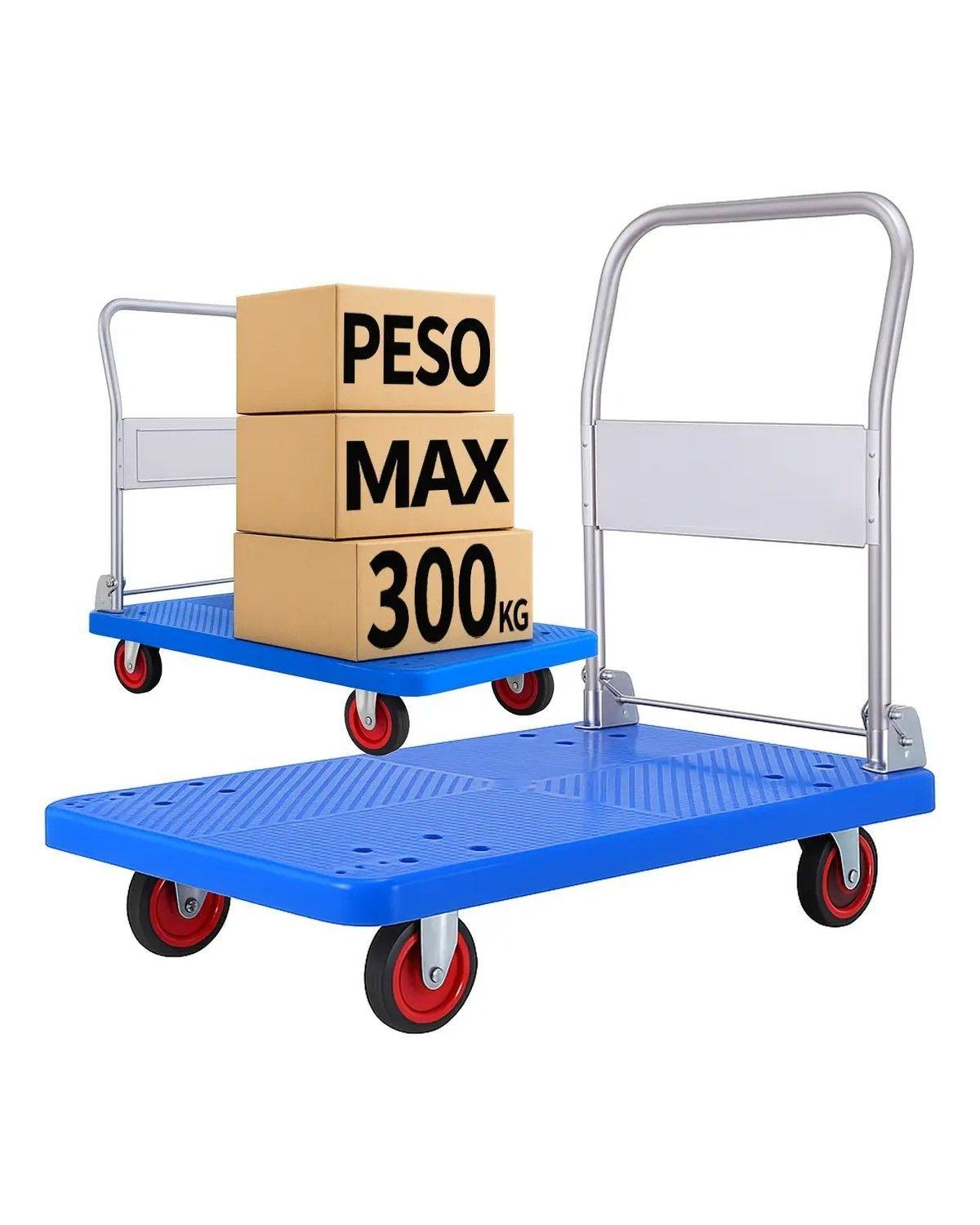 Carro De Carga Plegable 300kg 4 Ruedas Multipropósito-1