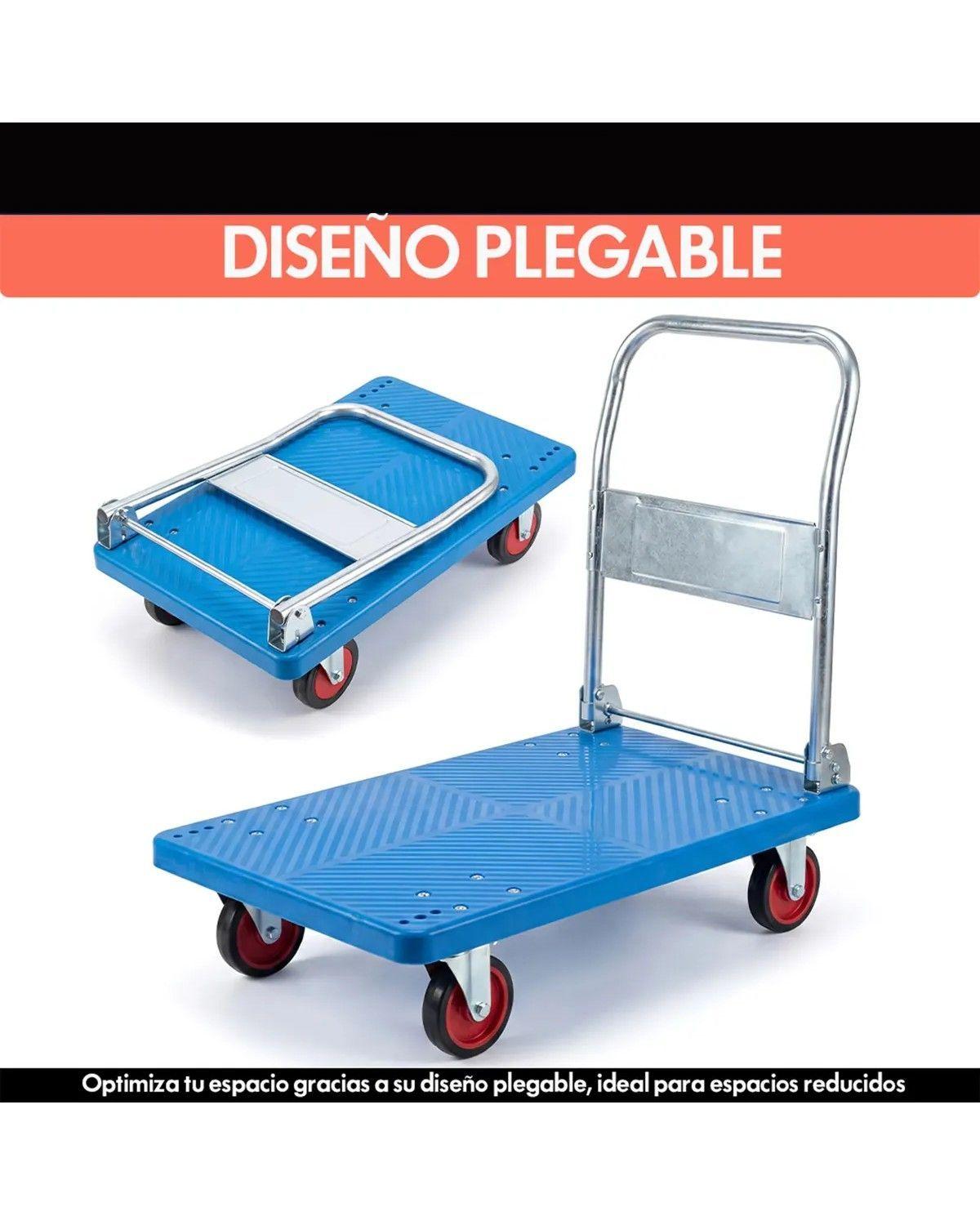 Carro De Carga Plegable 300kg 4 Ruedas Multipropósito-2