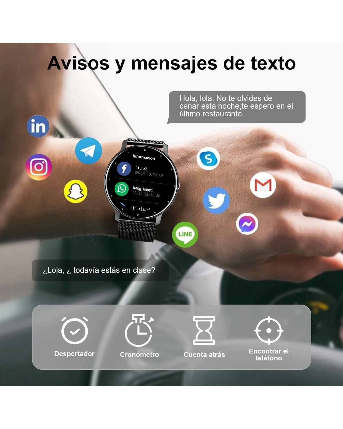 Reloj Inteligente Hombre Mujer Smartwatch Llamada Bluetooth-4