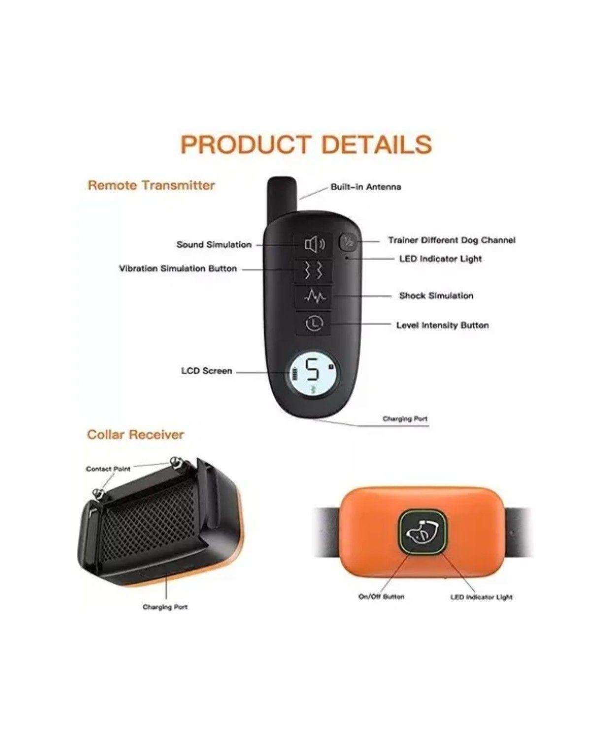 Collar Adiestramiento Para Perros, 3 Modos Collar Eléctrico-4