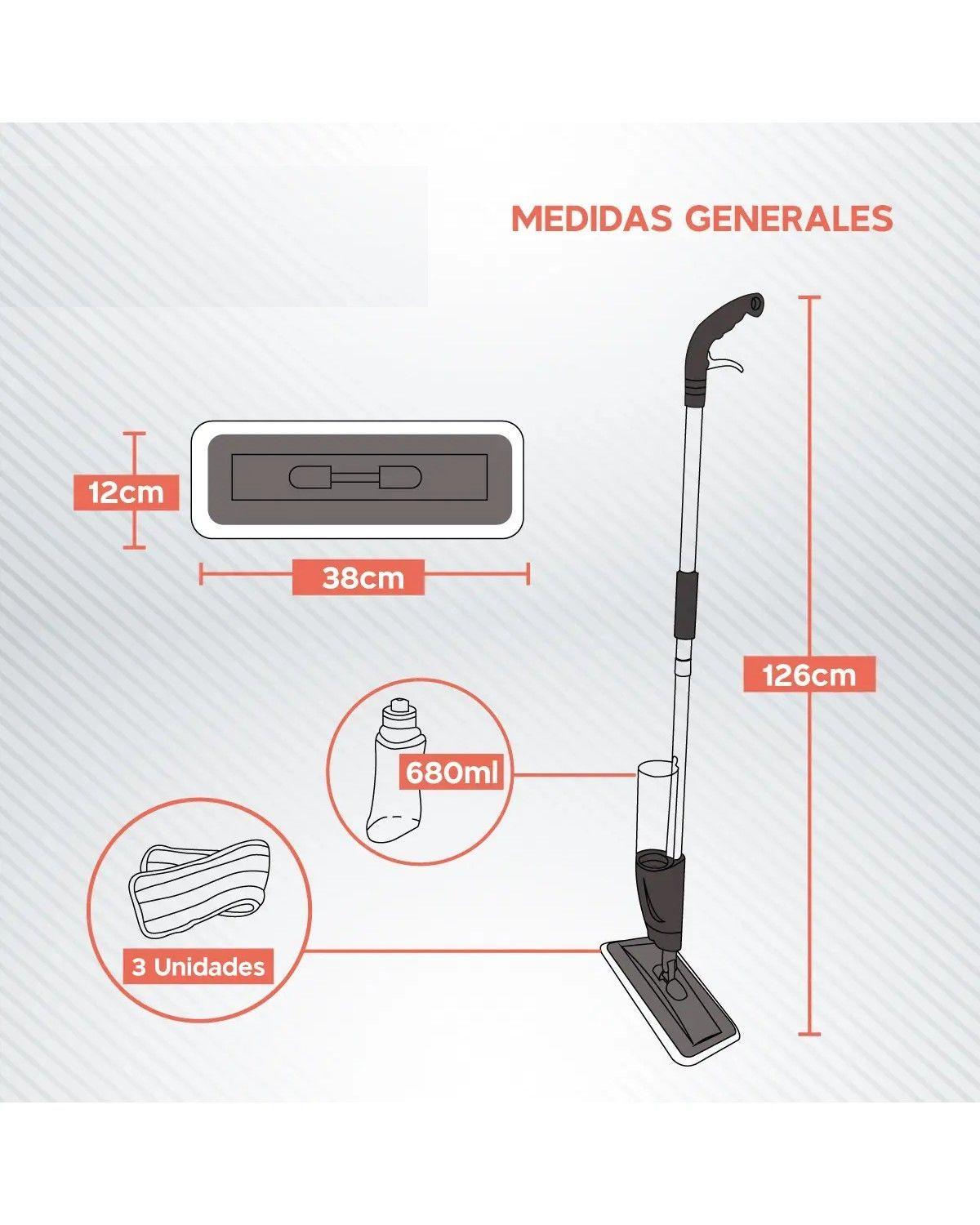 Mopa Plana 360° Spray Pulverizador Microfibra Lavable-1