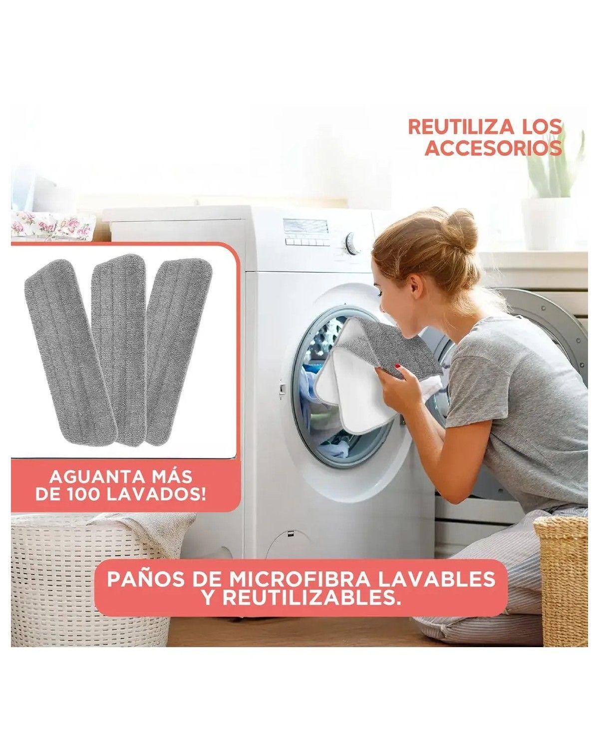 Mopa Plana 360° Spray Pulverizador Microfibra Lavable-2