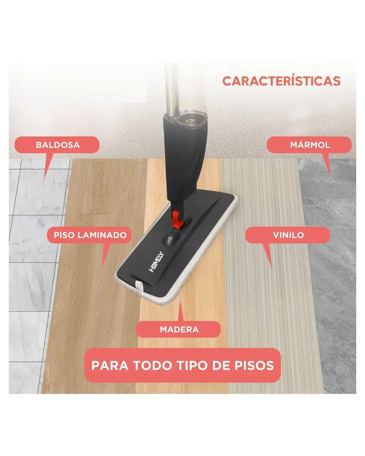 Mopa Plana 360° Spray Pulverizador Microfibra Lavable-3