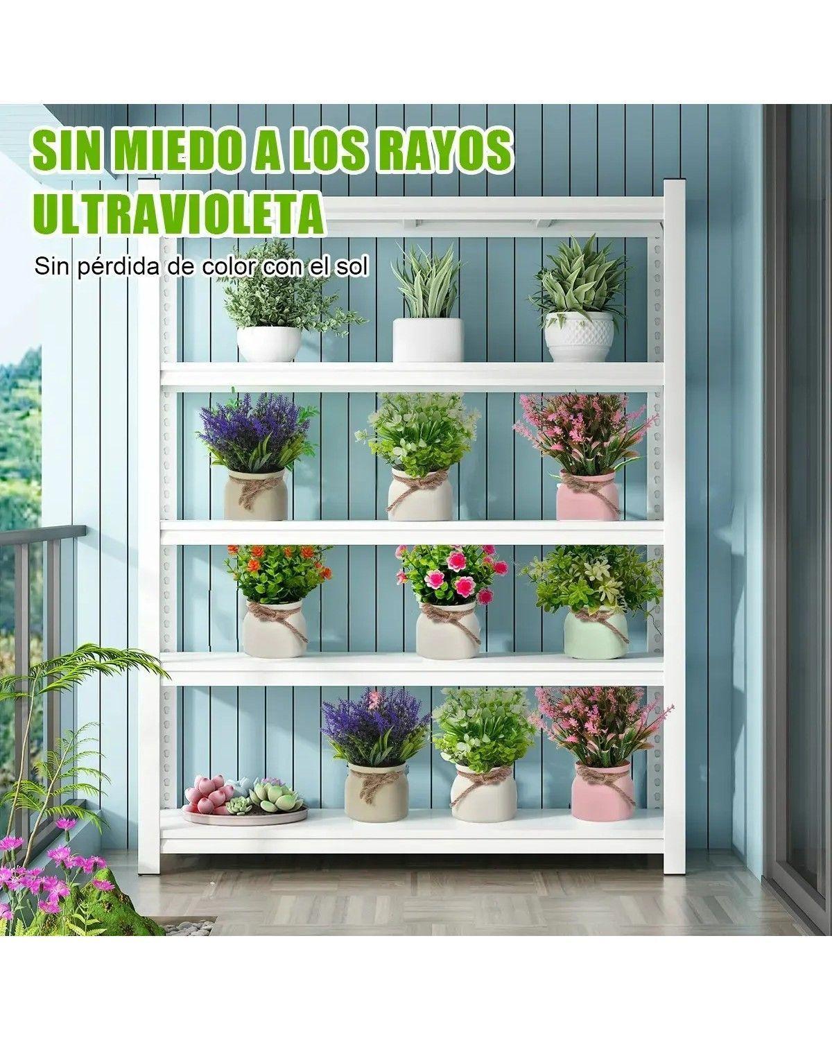 Plantas Artificiales Flor Bonsai En Macetas Decoración 6pcs-2