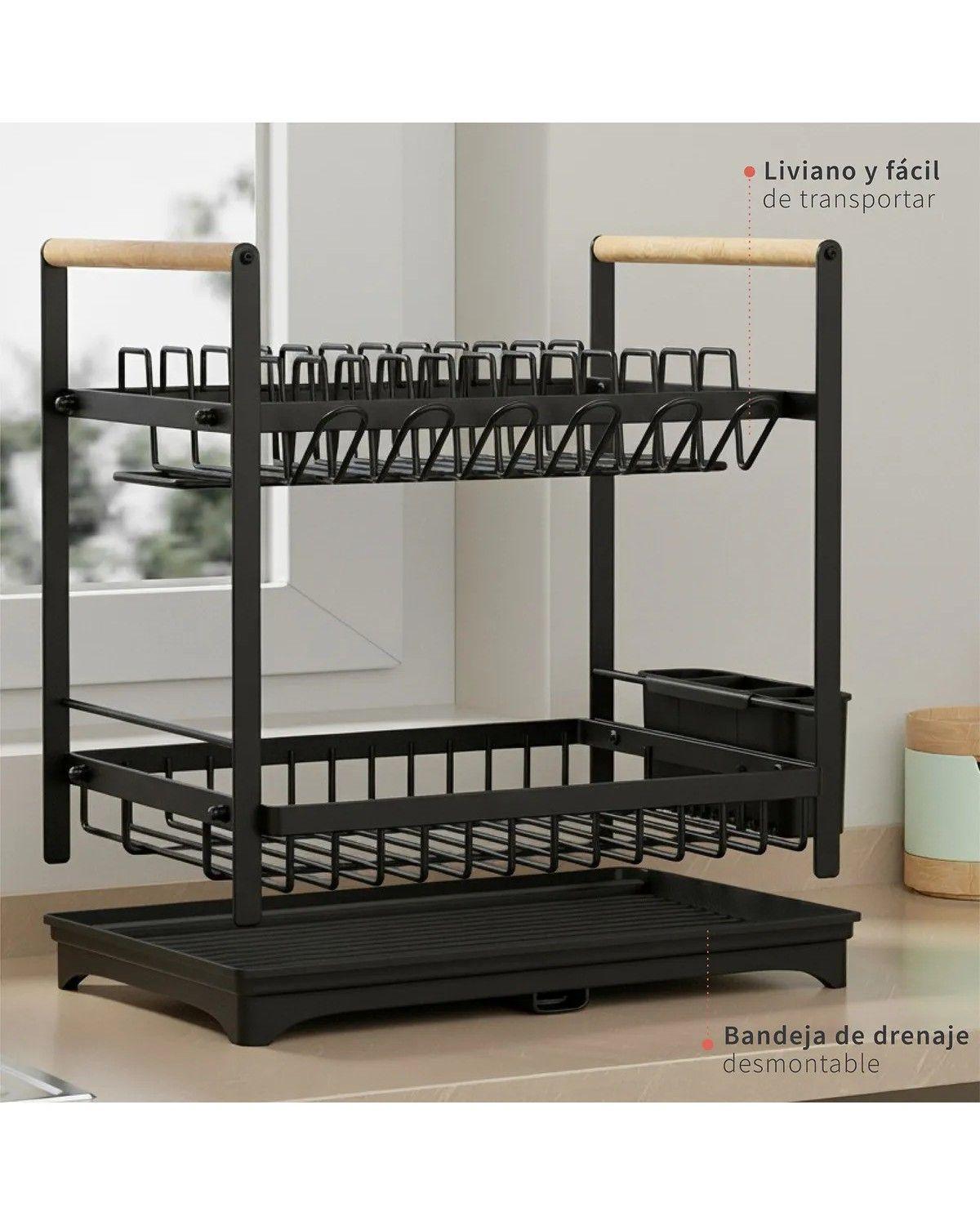 Secaplatos Escurridor Acero Inox con 2 Niveles-3