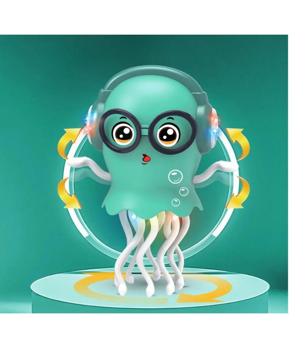 Juguete Pulpo Bailarin Interactivo Musical Con Luces Color Verde-1