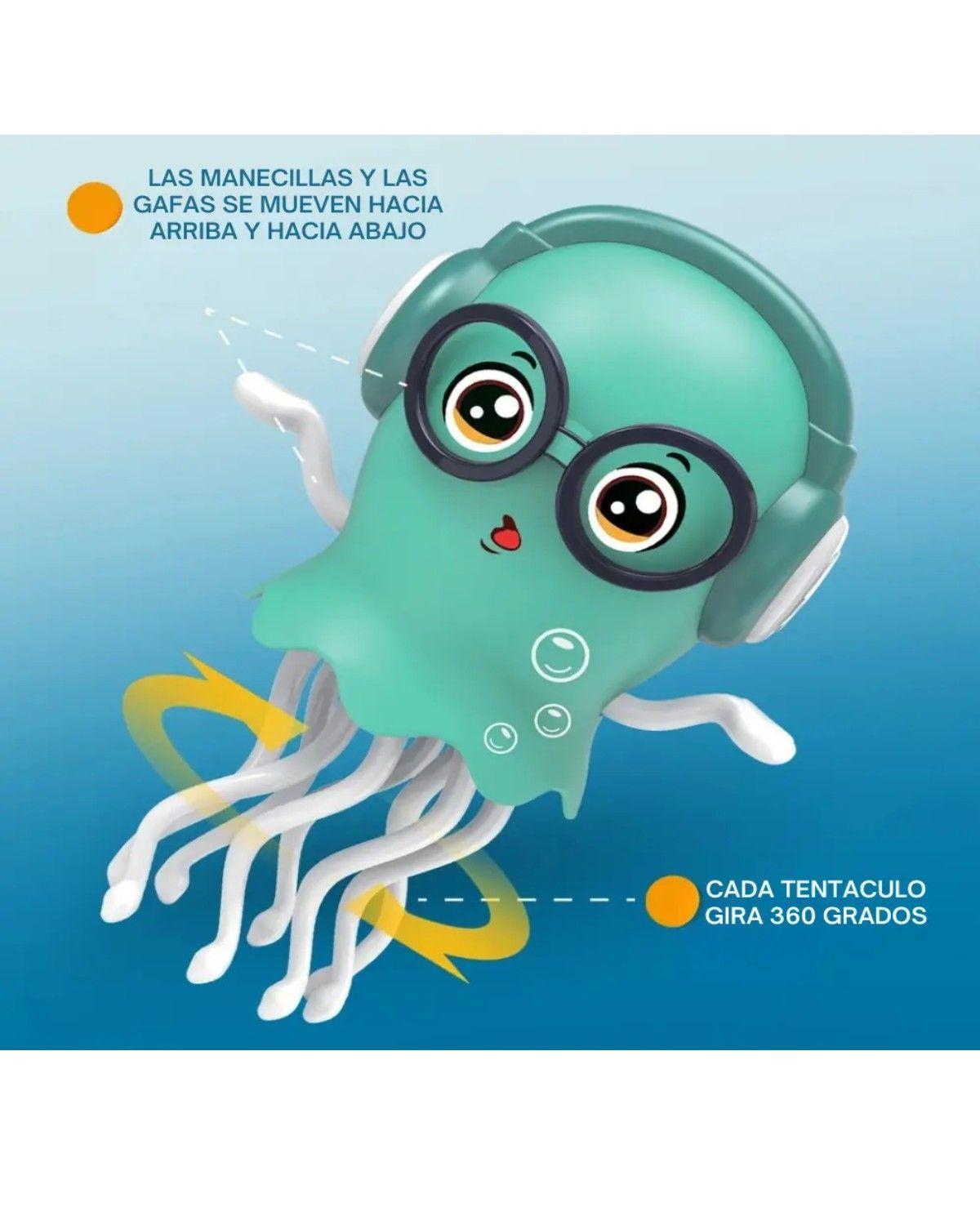 Juguete Pulpo Bailarin Interactivo Musical Con Luces Color Verde-3