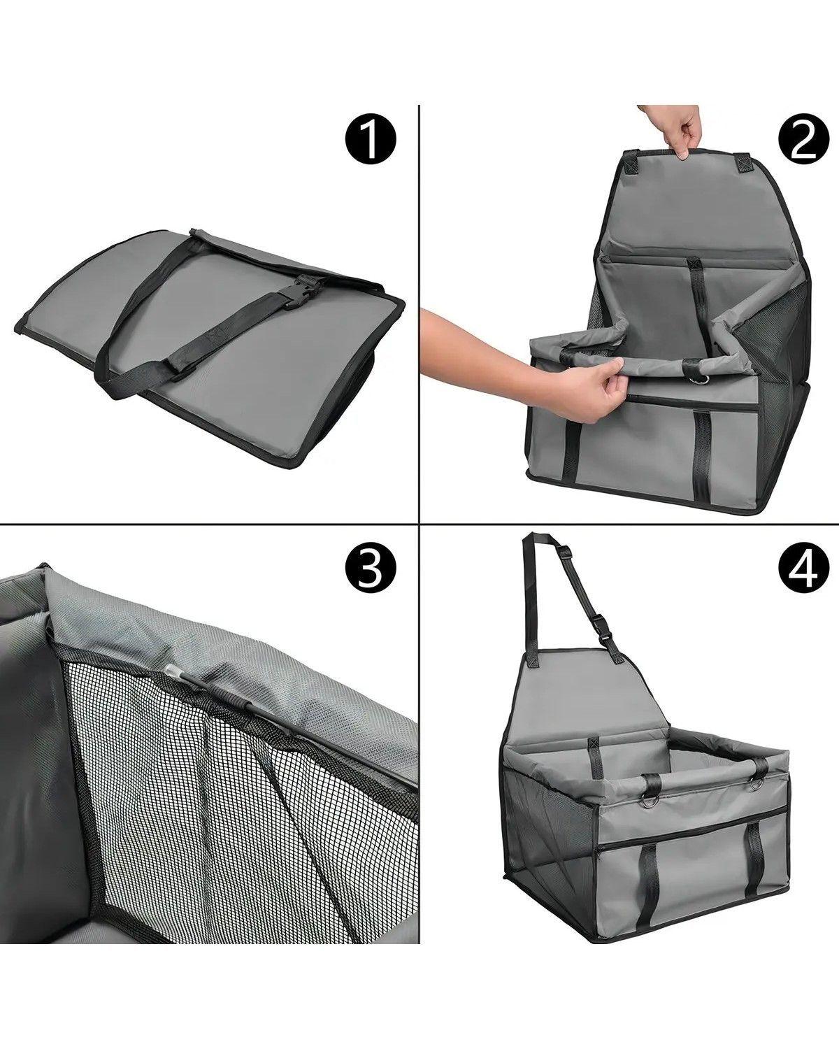 Asiento de Auto para Mascotas Perros y Gatos Plegable Impermeable-4