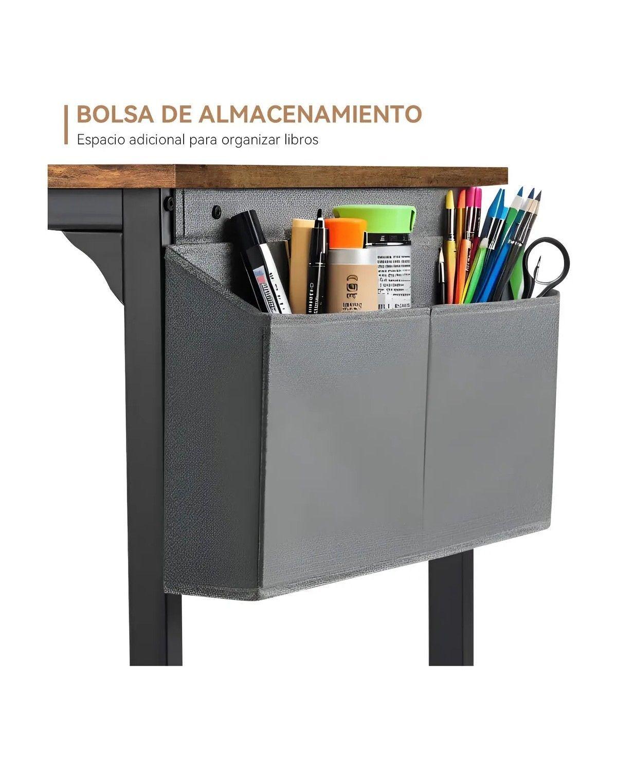 Escritorio Ciriaca 100cm Con Bolsillo Gancho Lateral Vintage-1