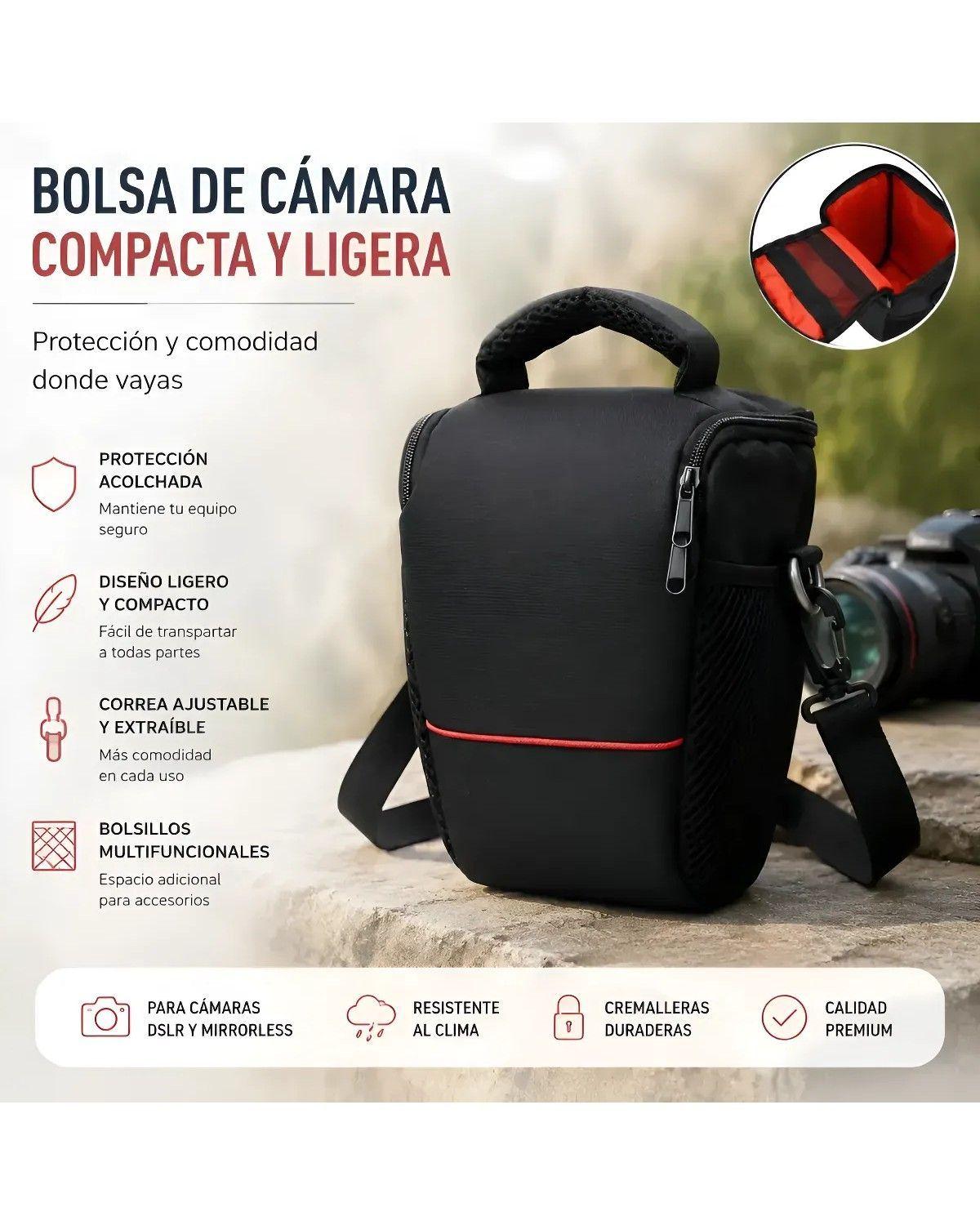 Bolso Cámara Fotográfica Y Lente Dslr Antigolpes Impermeable-3