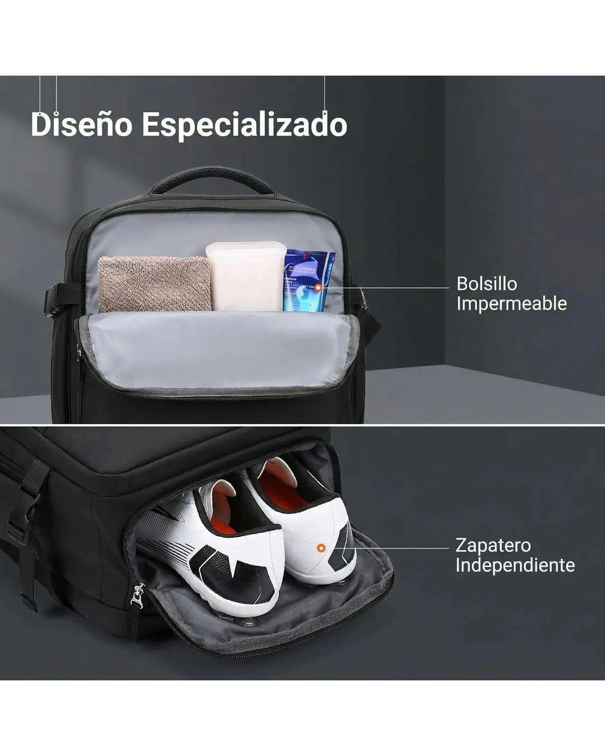 Mochila de Viaje 35 L Impermeable con Puerto USB y Compartimento para Laptop 15.6"-3