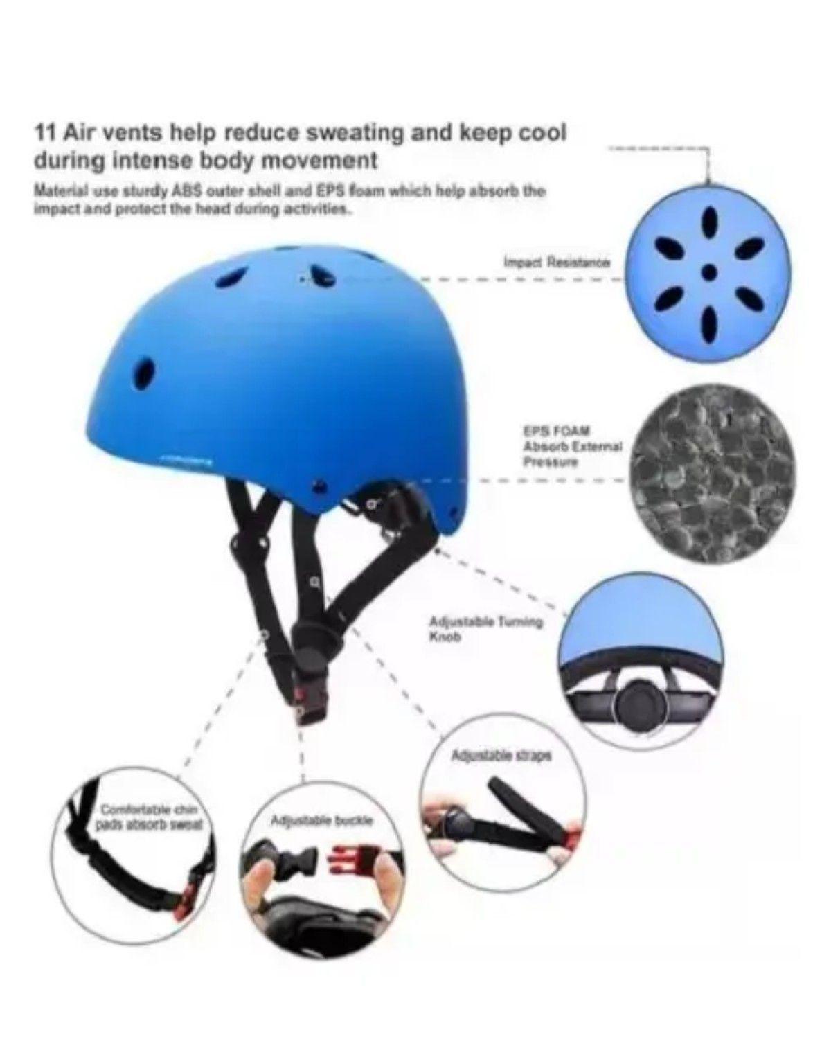 Set Proteccion Niño/a Para Patines,bicicleta,skate,azul-2