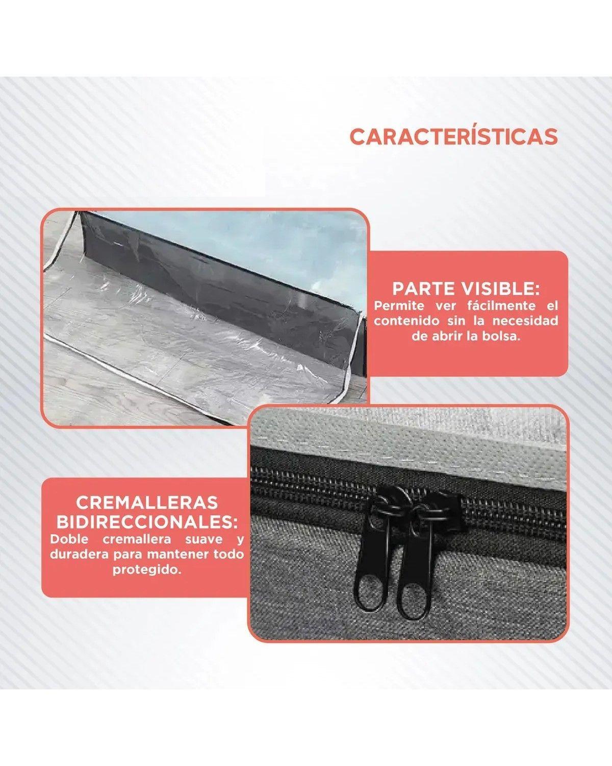 Bolsas Organizadoras Almacenamiento Bajo Cama Cajas Plasticas Contenedor 90l Set X2 Gris-2