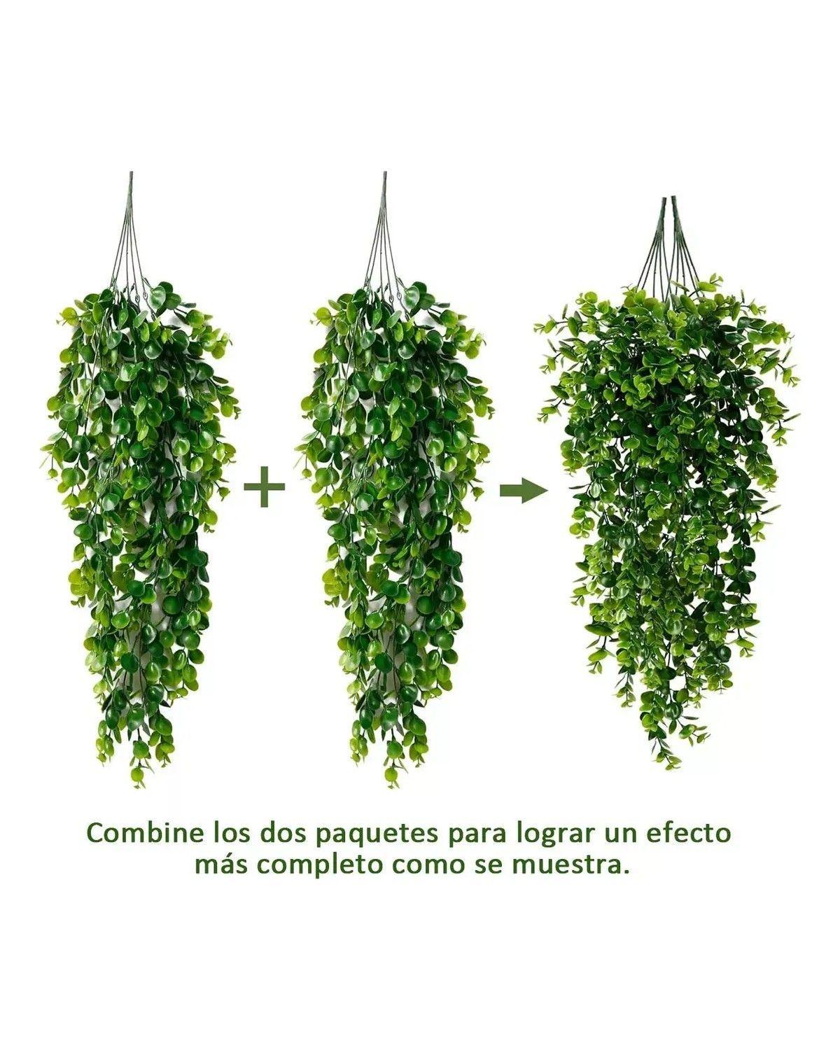 4pcs Planta Colgante Artificiales Hojas Redonda De Eucalipto-2