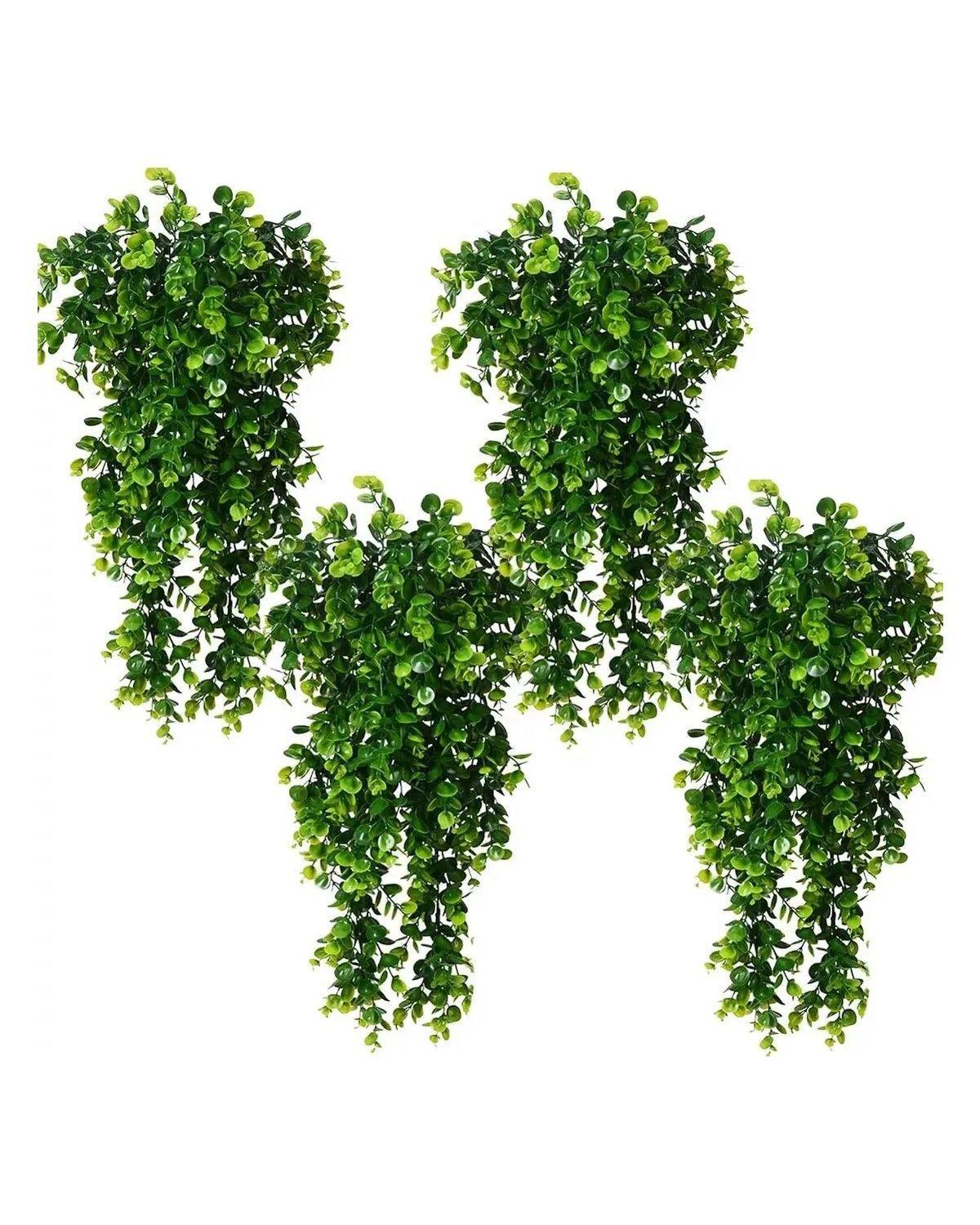 4pcs Planta Colgante Artificiales Hojas Redonda De Eucalipto-3