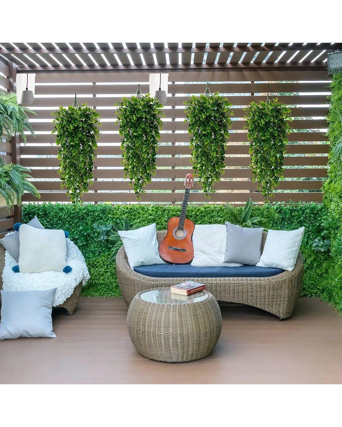 4pcs Planta Colgante Artificiales Hojas Redonda De Eucalipto-4