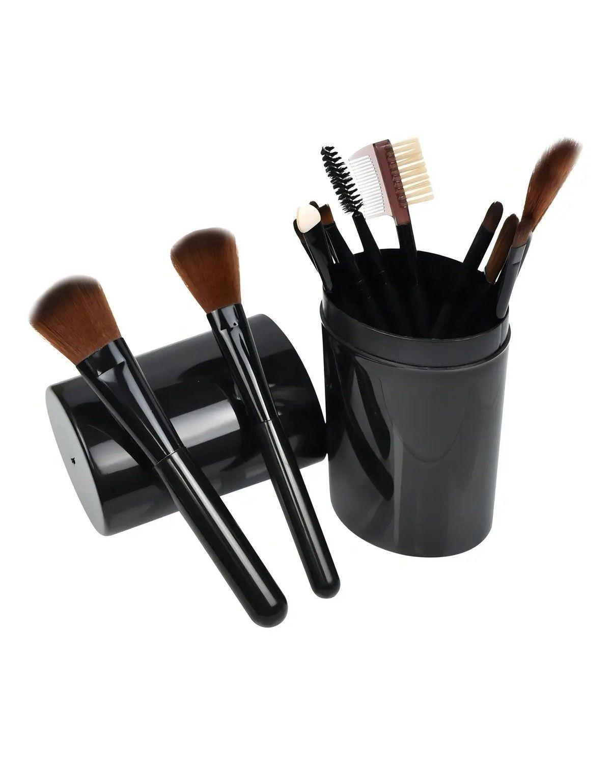 Set 12 Brochas Maquillaje Profesional Cepillos Color Negro-2