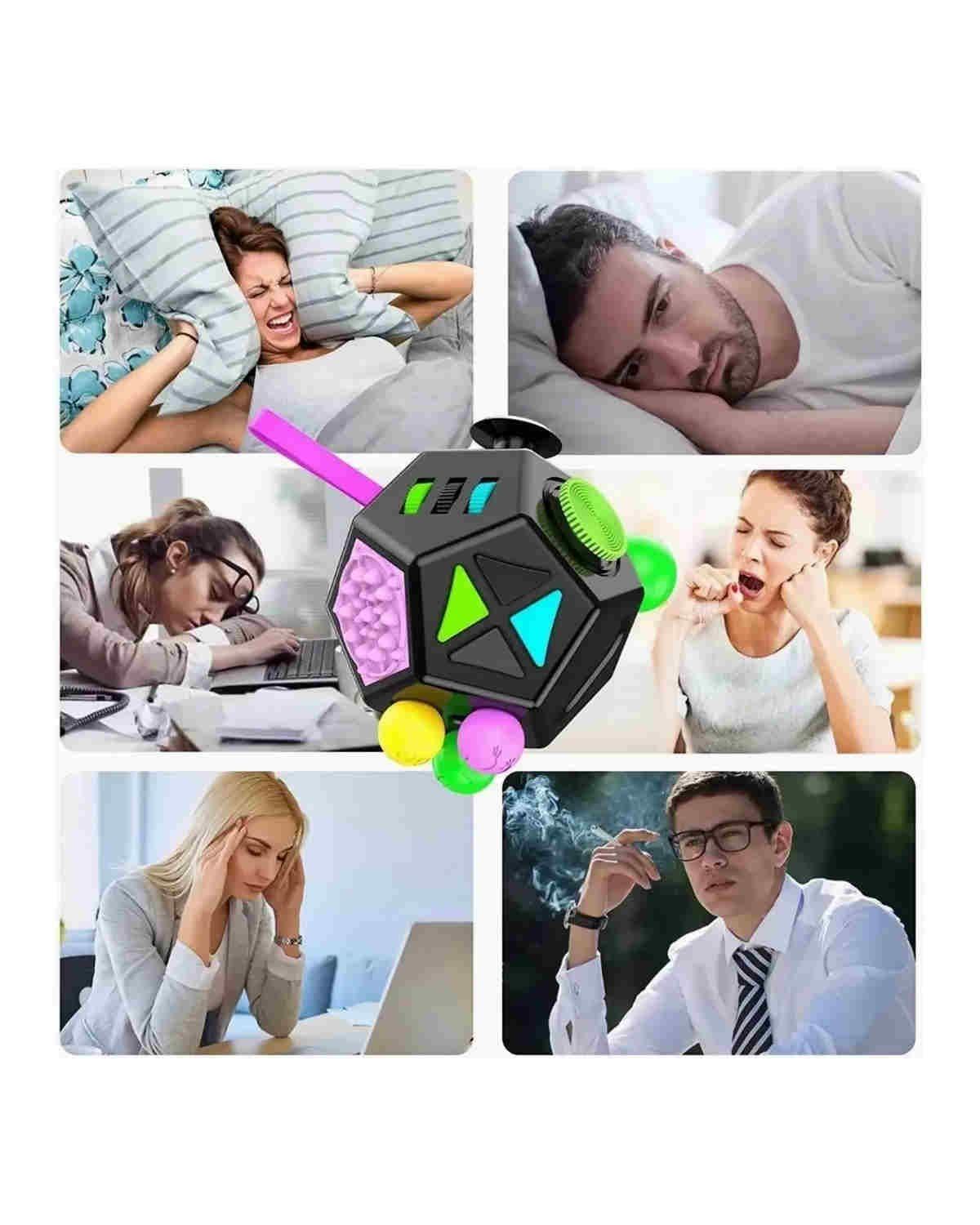 Fidget Juguete De 12 Lados Alivio Del Estrés Y La Ansiedad Negro-2
