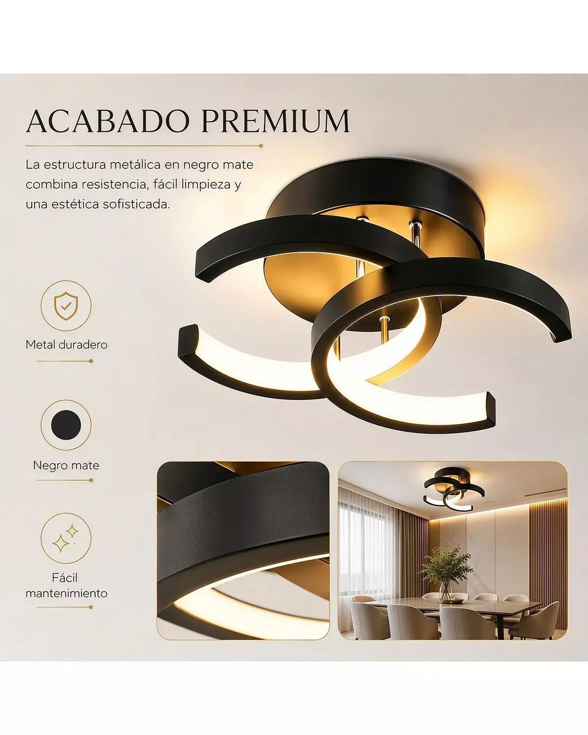 Lámpara De Techo Led Decorativaspara Baño Moderna Colgante-3
