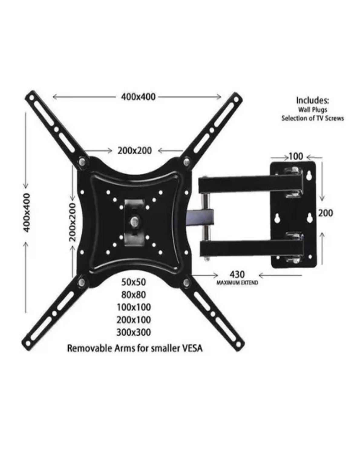Soporte Tv Brazo 55 Pulgadas Peso Max 50kg Color Negro-2
