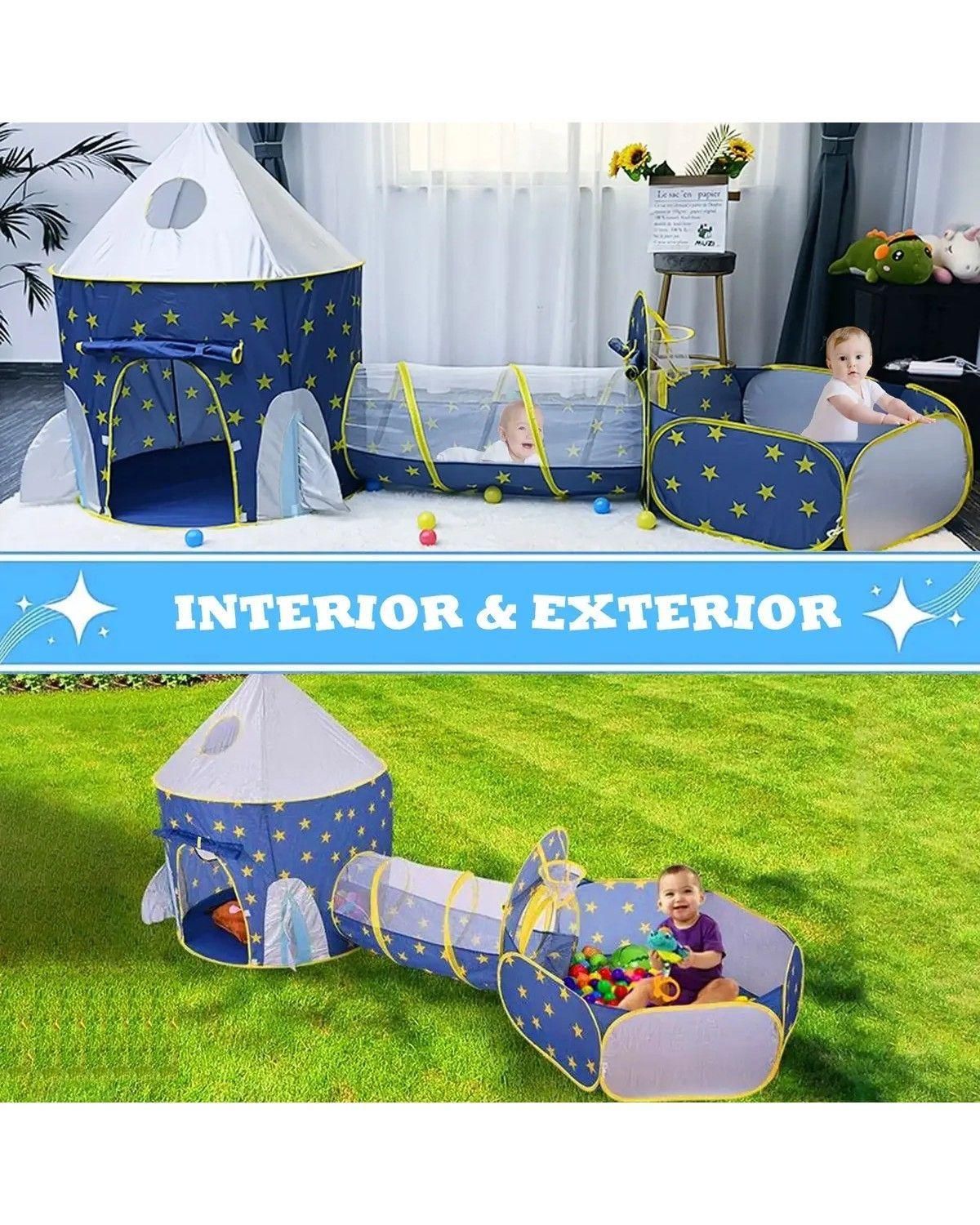 Carpa De Juegos Infantil 3 En 1 Castillo Piscina Tunel Niños-2