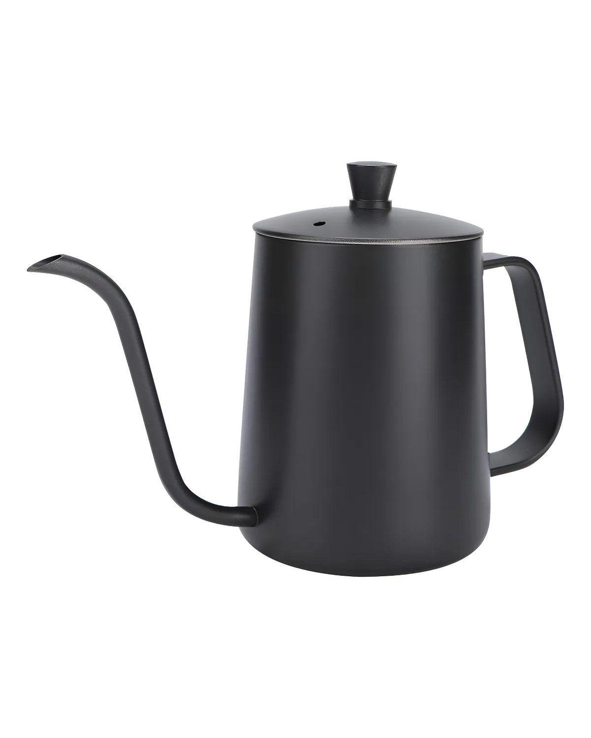 Tetera Cuello De Cisne De Acero Inoxidable Negro 600ml Negro-0