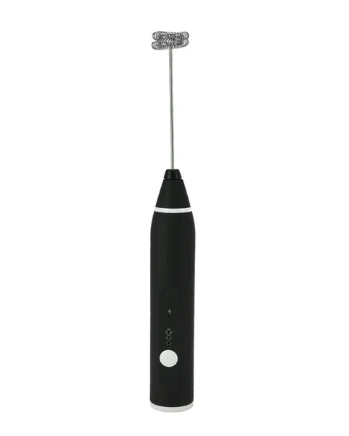 Batidor de Mano de Espuma Mini de Leche Eléctrico Espumador Recargable Negro-0