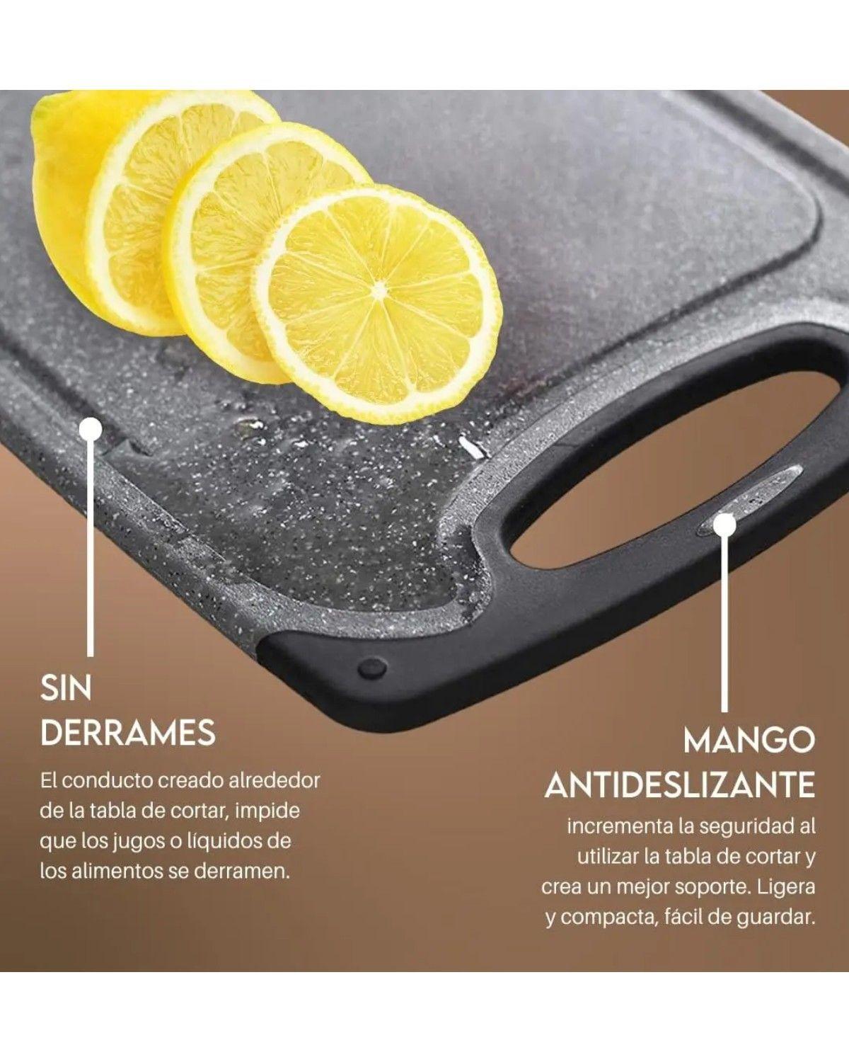 Tabla Para Cortar De Cocina 3pcs Set Negro Antideslizantes-3
