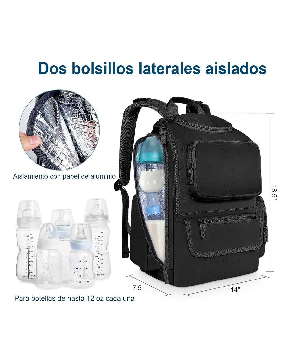 Mochila Pañalera Para Bebé, Impermeable Y Espaciosa, Con Bolsillos Térmicos Para Biberón, Organizado-4