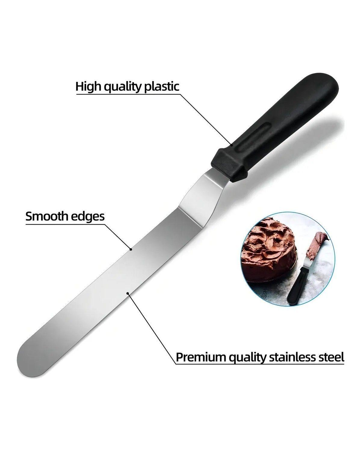 Set 3 Espatula Repostera Espátula Decoracion Espatula Curva Color Gris-3