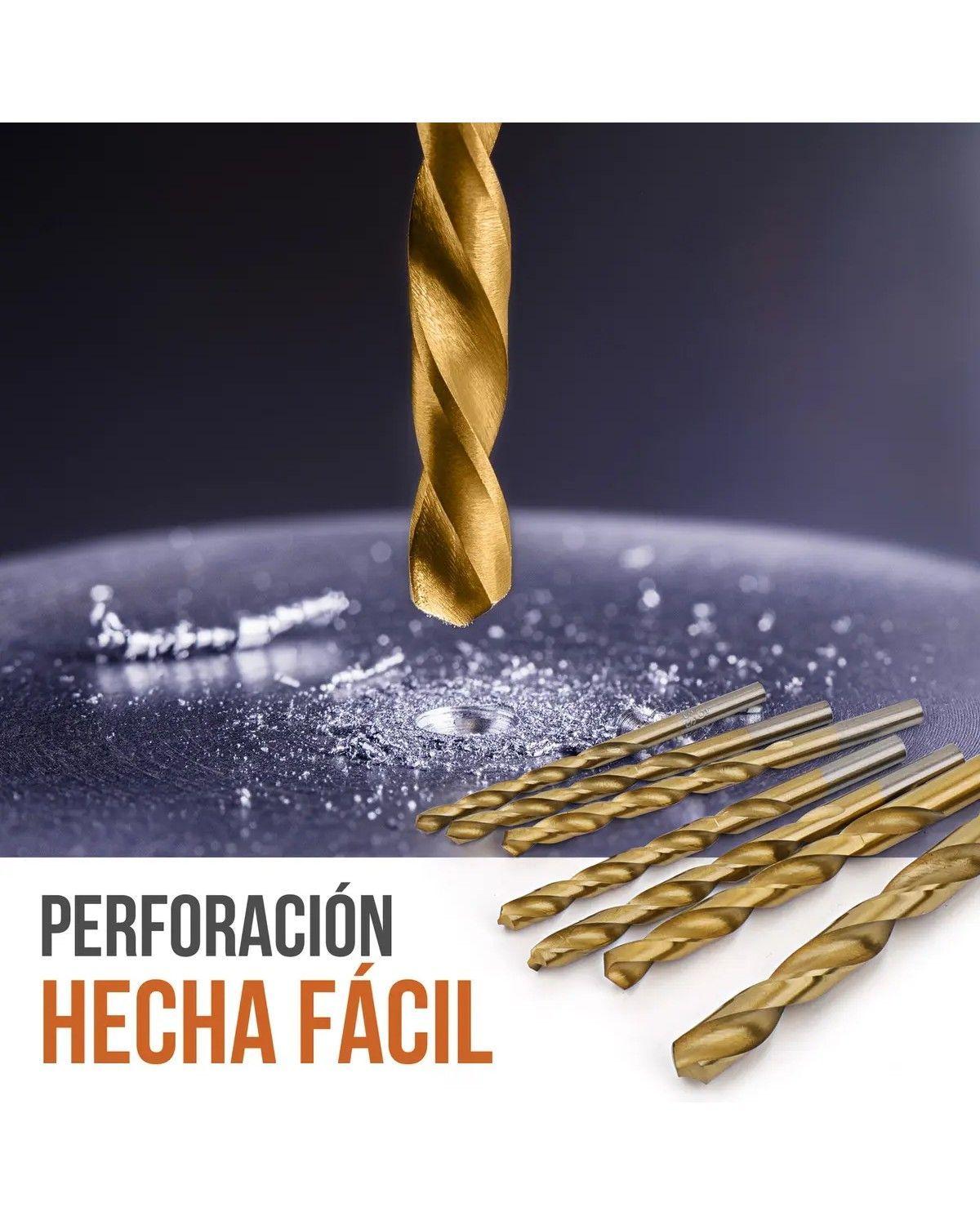 Juego de Brocas HSS 99 Piezas SAE 1/16-3/8 Metal Madera-4